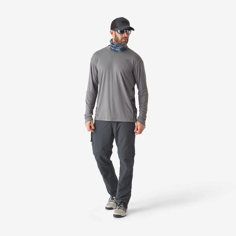 Tee-shirt De Pêche Anti-UV 500 Gris 6 Tee-shirt De Pêche Anti-UV 500 Gris – Image 4